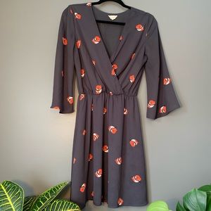 Navy Everly Dress - Fox Print